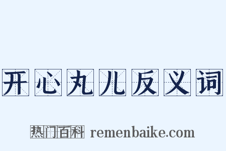 开心丸儿反义词是什么意思的图片